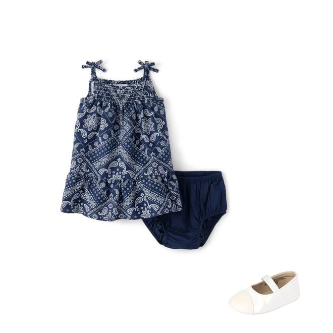 Baby Girls Matching Family Bandana Ruffle Dress - Tidal