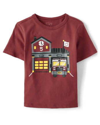 Baby And Toddler Boys Firehouse Graphic Tee - Hamptonred
