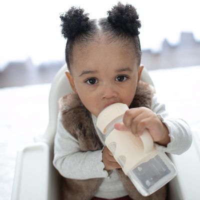 Dr Brown's Wide-Neck Sippy Spout Bottle with 100% Silicone Handles, Easy-Grip Handles with Soft Sippy Spout, 9oz/270mL,  2-Pack, 6m+