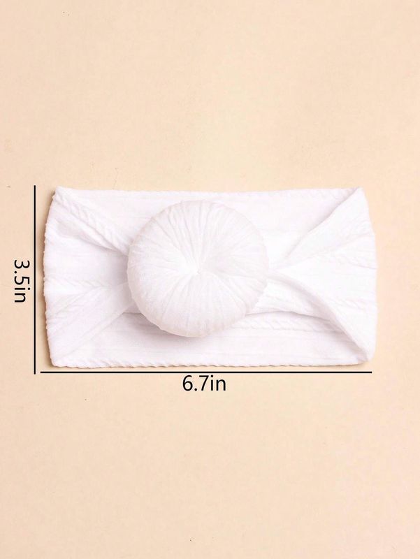 Solid Color Nylon Sweet Donut Shaped Soft Stretchy Headbands For Baby