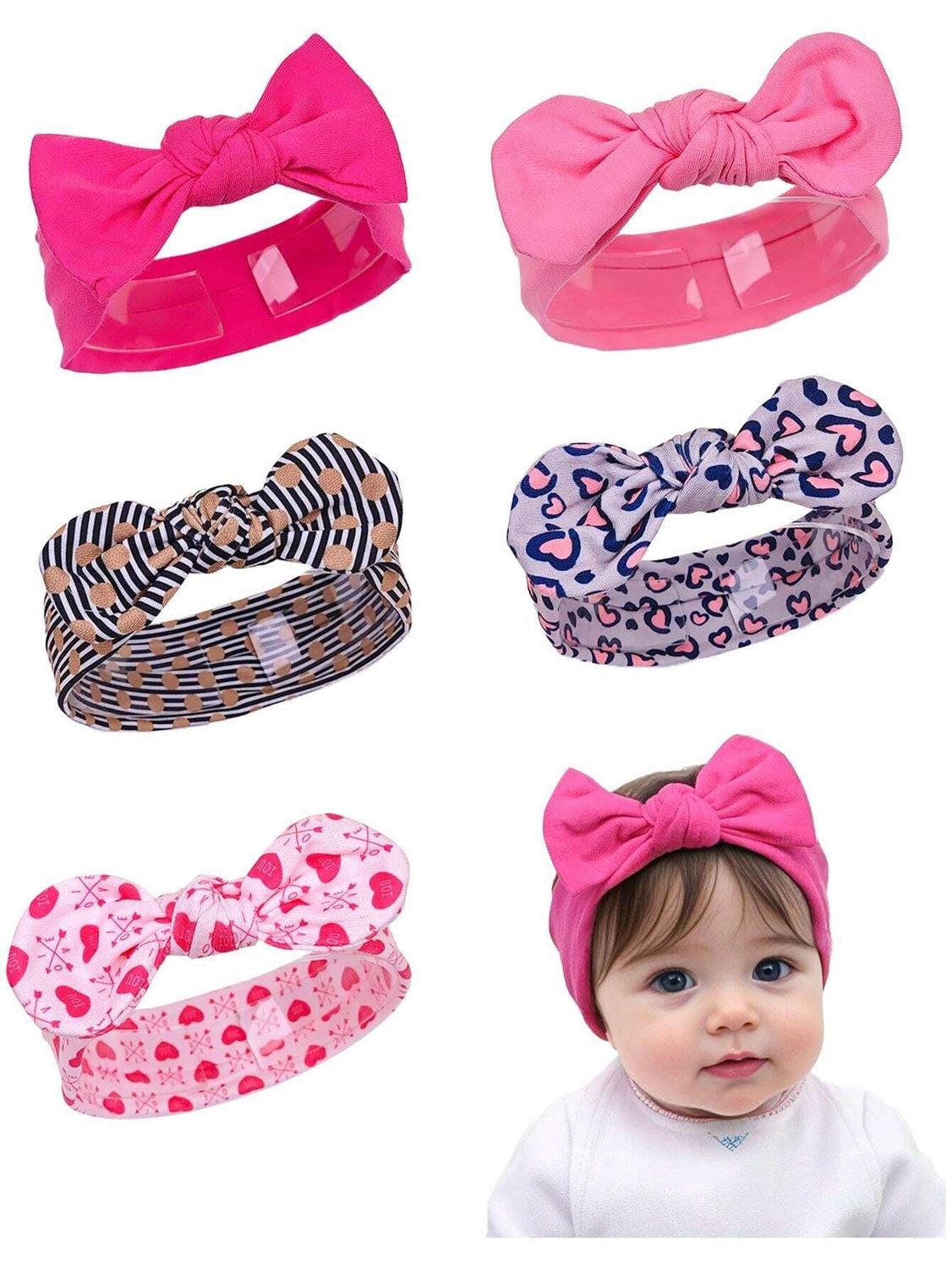 Baby Girl Ribbon Hair Ties With Cute Printed Patterns