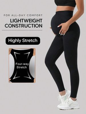 Maternity High Waist Tummy Control Butt Lifting Thigh Slimmer &amp; Breathable Softness Leggings