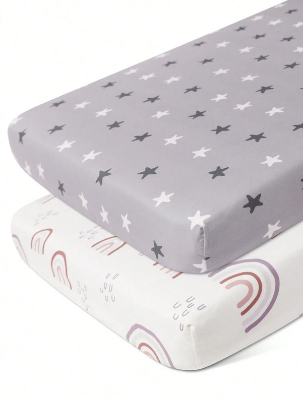 Neutral Baby Crib Sheets (2-Pack)