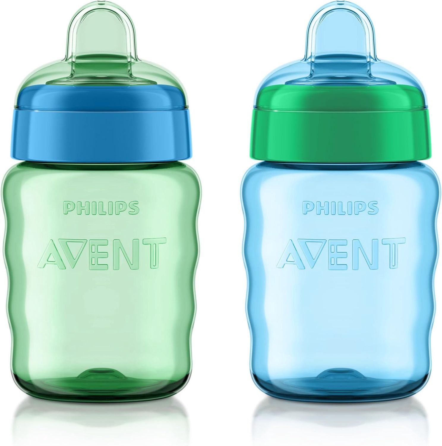 Philips AVENT My Easy Sippy Cup with Soft Spout and Spill-Proof Design, Blue/Green, 9oz, 2pk