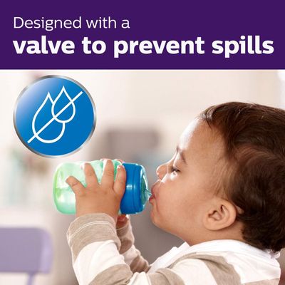 Philips AVENT My Easy Sippy Cup with Soft Spout and Spill-Proof Design, Blue/Green, 9oz, 2pk