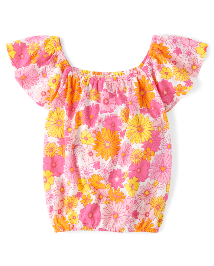 Girls Print Flutter Top
