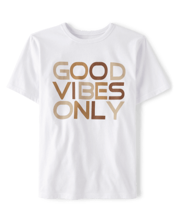 Unisex Kids Good Vibes Only Graphic Tee - White