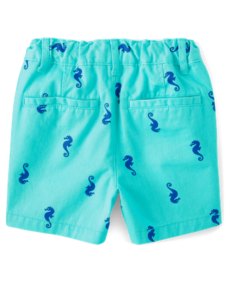 Baby And Toddler Boys Seahorse Chino Shorts - Blue Radiance