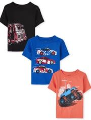 Baby And Toddler Boys Transportation Graphic Tee 3-Pack - Multi Clr