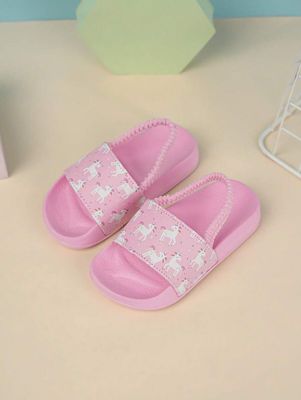 Cartoon Unicorn Print Cute Slippers