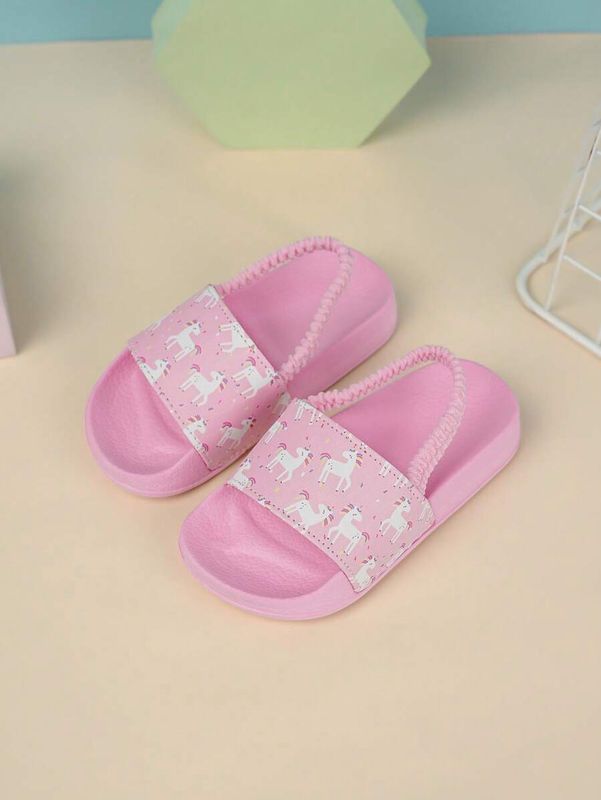 Cartoon Unicorn Print Cute Slippers