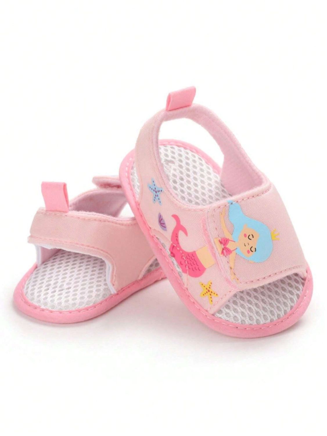 Fashionable And Versatile Cartoon Pattern Designed Slip-On Canvas Flat Sandals