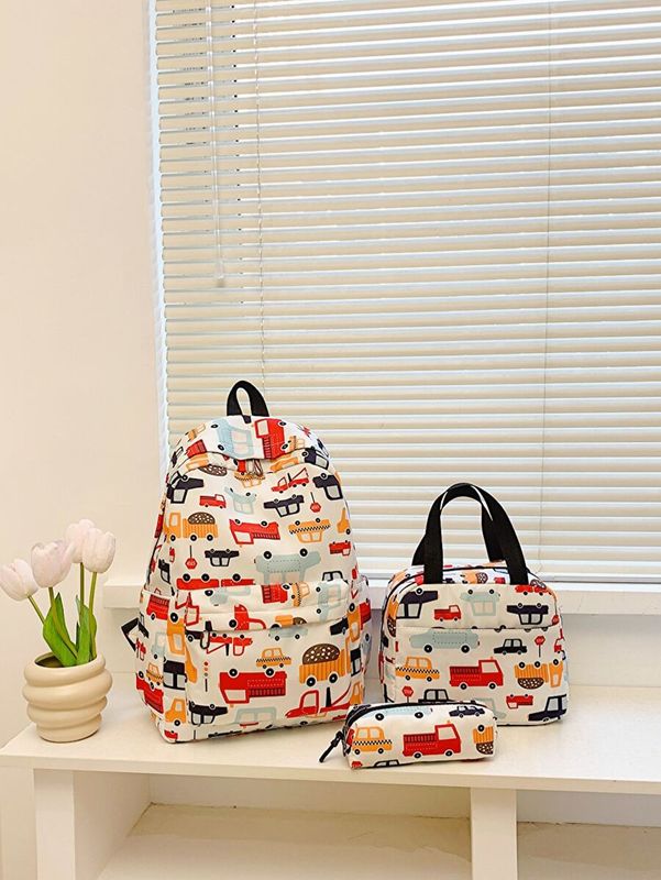 3pcs/set School Bags for Girls Schoolbag Large Capacity Boys Printing School Backpack