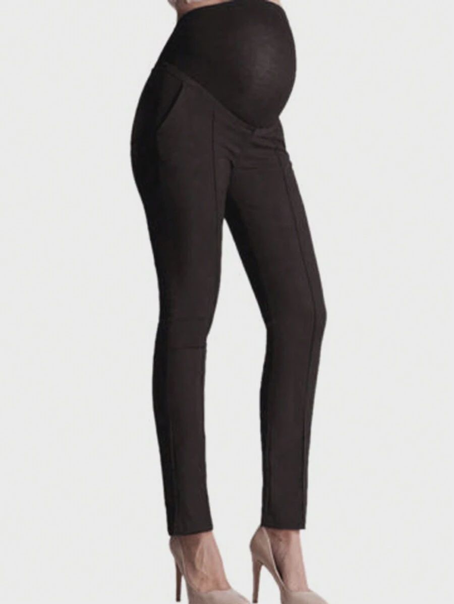 Pregnant Women&#39;s Solid Color High Waist Skinny Pants