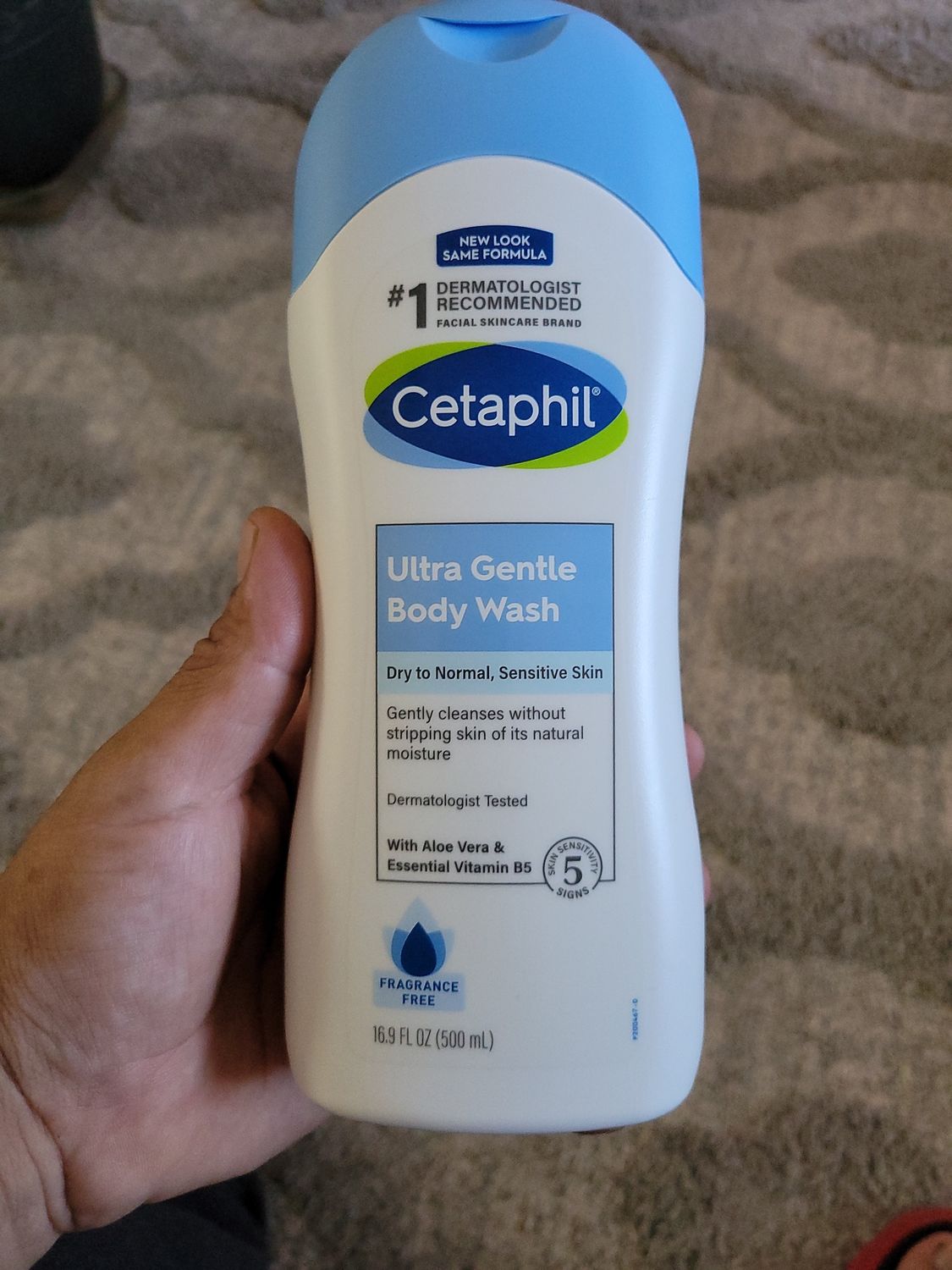 Cetaphil Ultra Gentle Refreshing Body Wash, For Dry To Normal, Sensitive Skin, Aloe Vera, Vitamin B5, Hypoallergenic, Dermatologist Tested, Fragrance Free, 16.9oz
