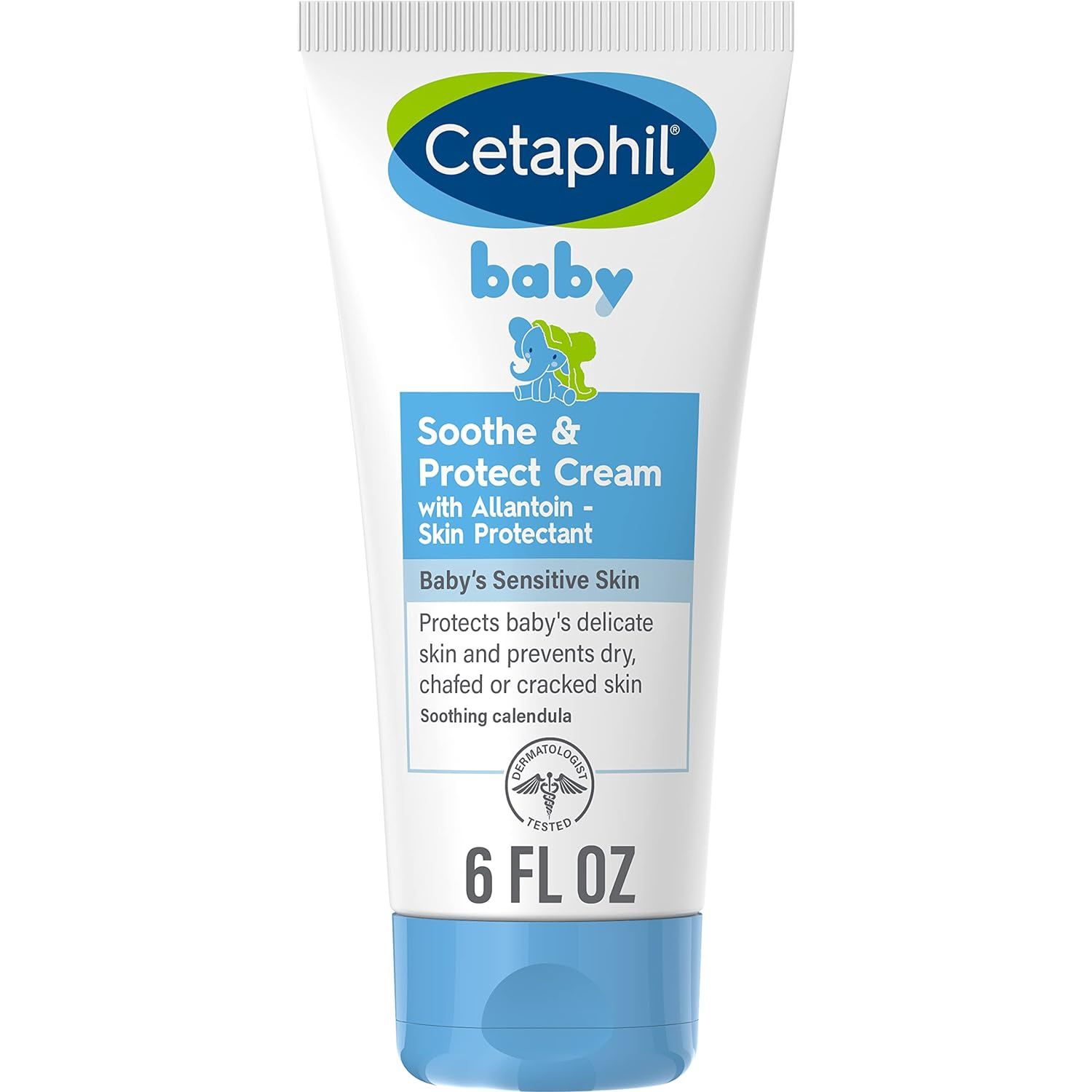 Cetaphil Baby Soothe &amp; Protect Cream with Allantoin Skin Protectant, 6 oz, Prevents Dry, chaffed or Cracked Skin, Baby Cream moisturizes for 24 Hours, Non-Greasy