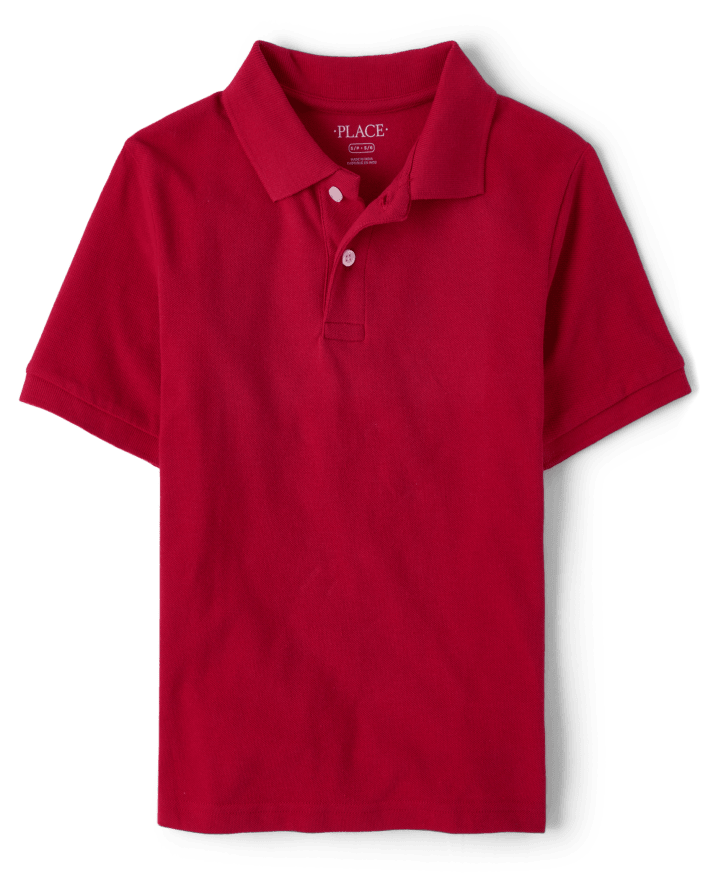 Boys Uniform Pique Polo - classic red