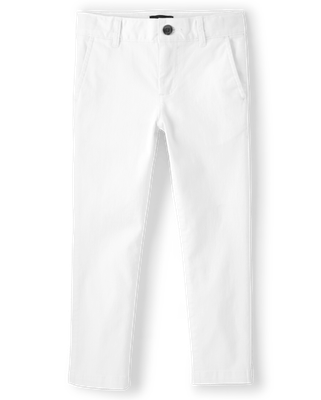 Boys Stretch Skinny Chino Pants - simply white