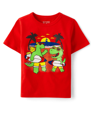 Baby And Toddler Boys Surf Dino Graphic Tee