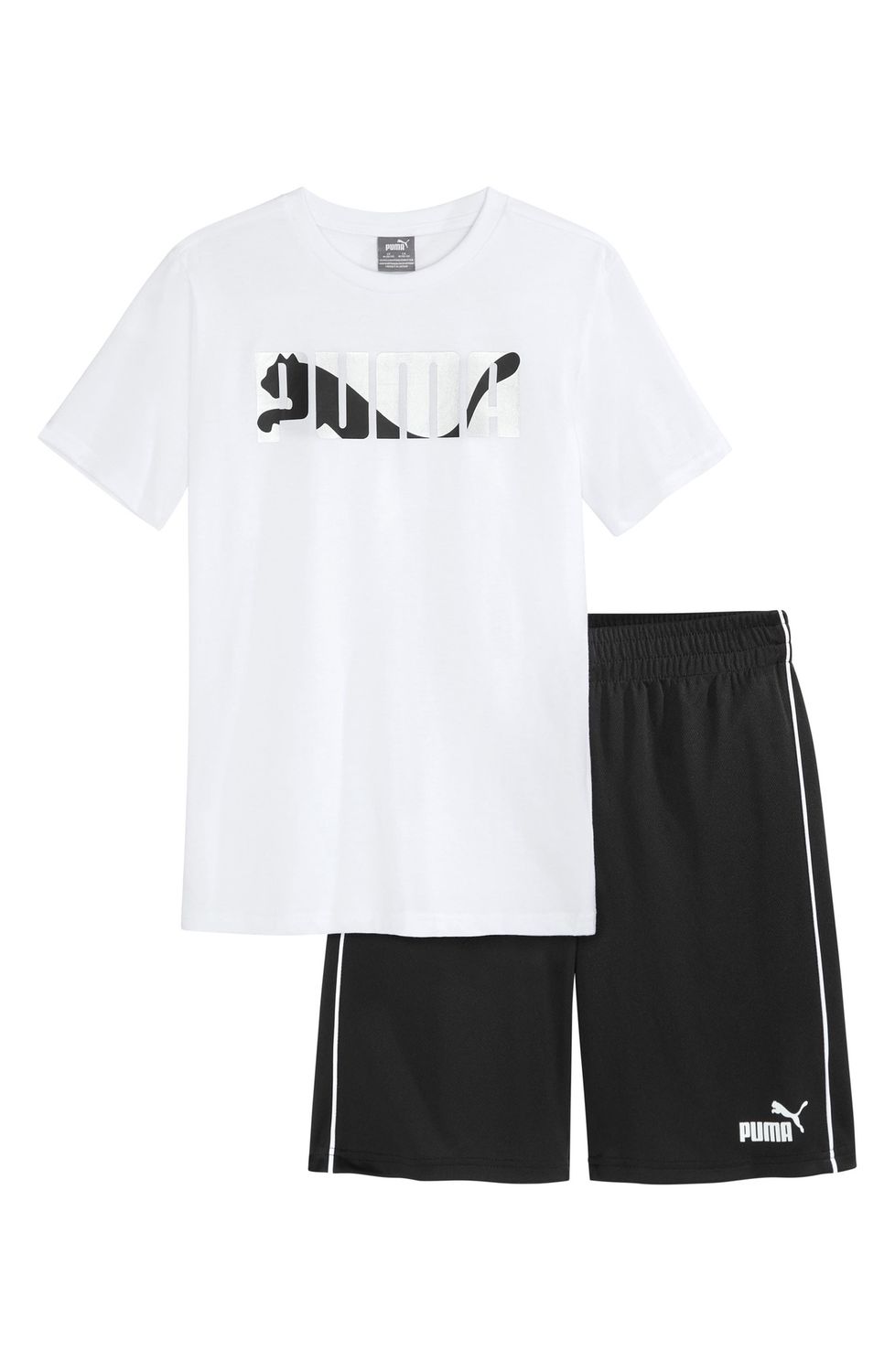Performance T-Shirt &amp; Shorts 2-Piece Set - Black/White