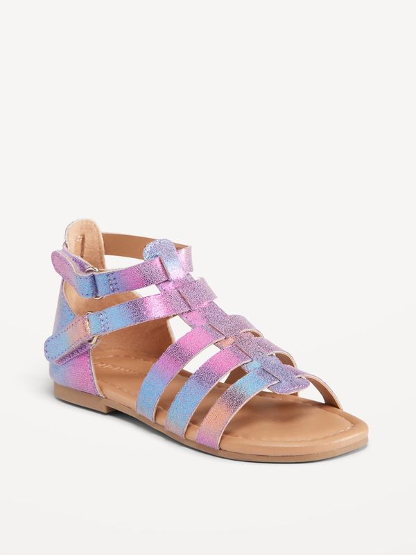 Gladiator Sandals for Toddler Girls- purple shimmer