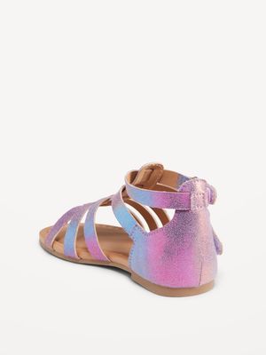 Gladiator Sandals for Toddler Girls- purple shimmer