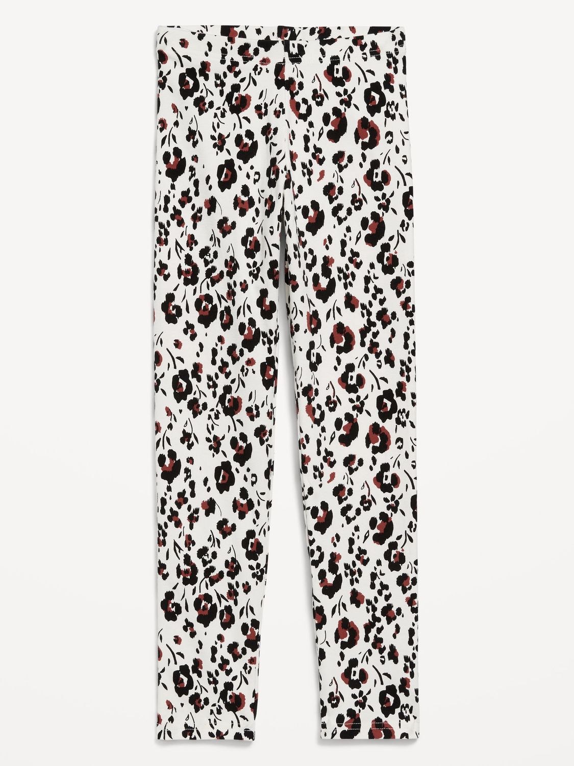 Printed Leggings for Girls - Black/red/white