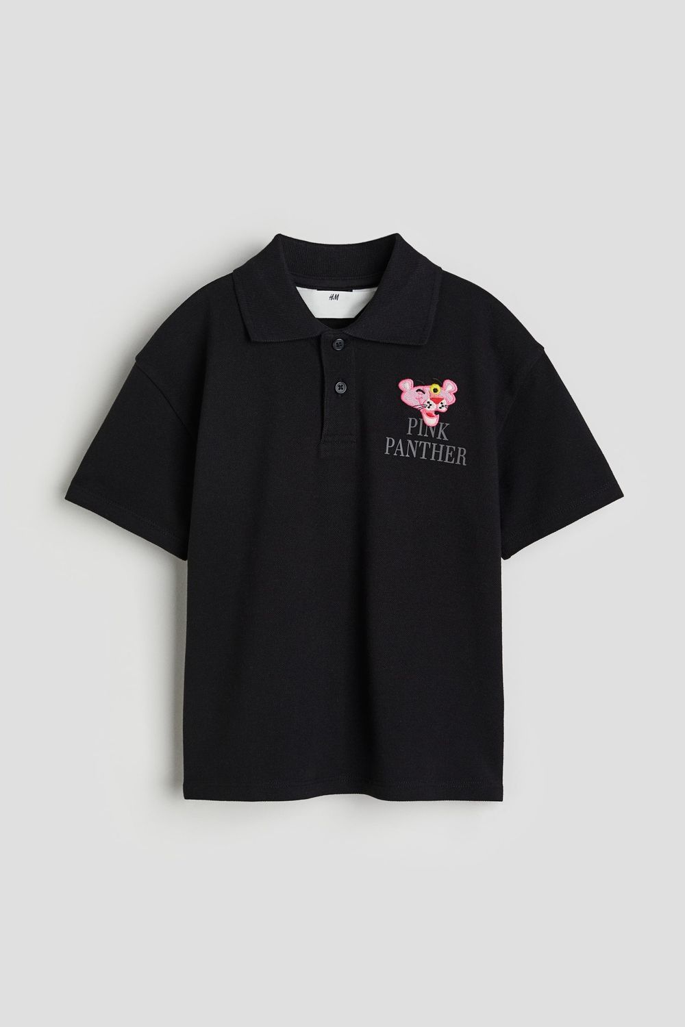 Cotton Pique Polo Shirt - Black Panther