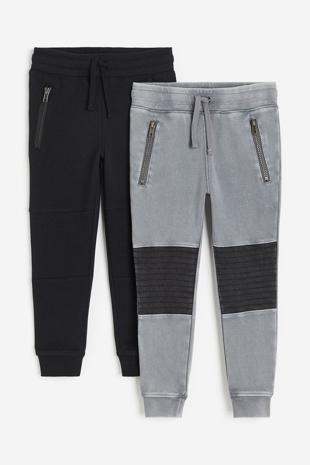 2 pack Biker Joggers - Black/washed grey