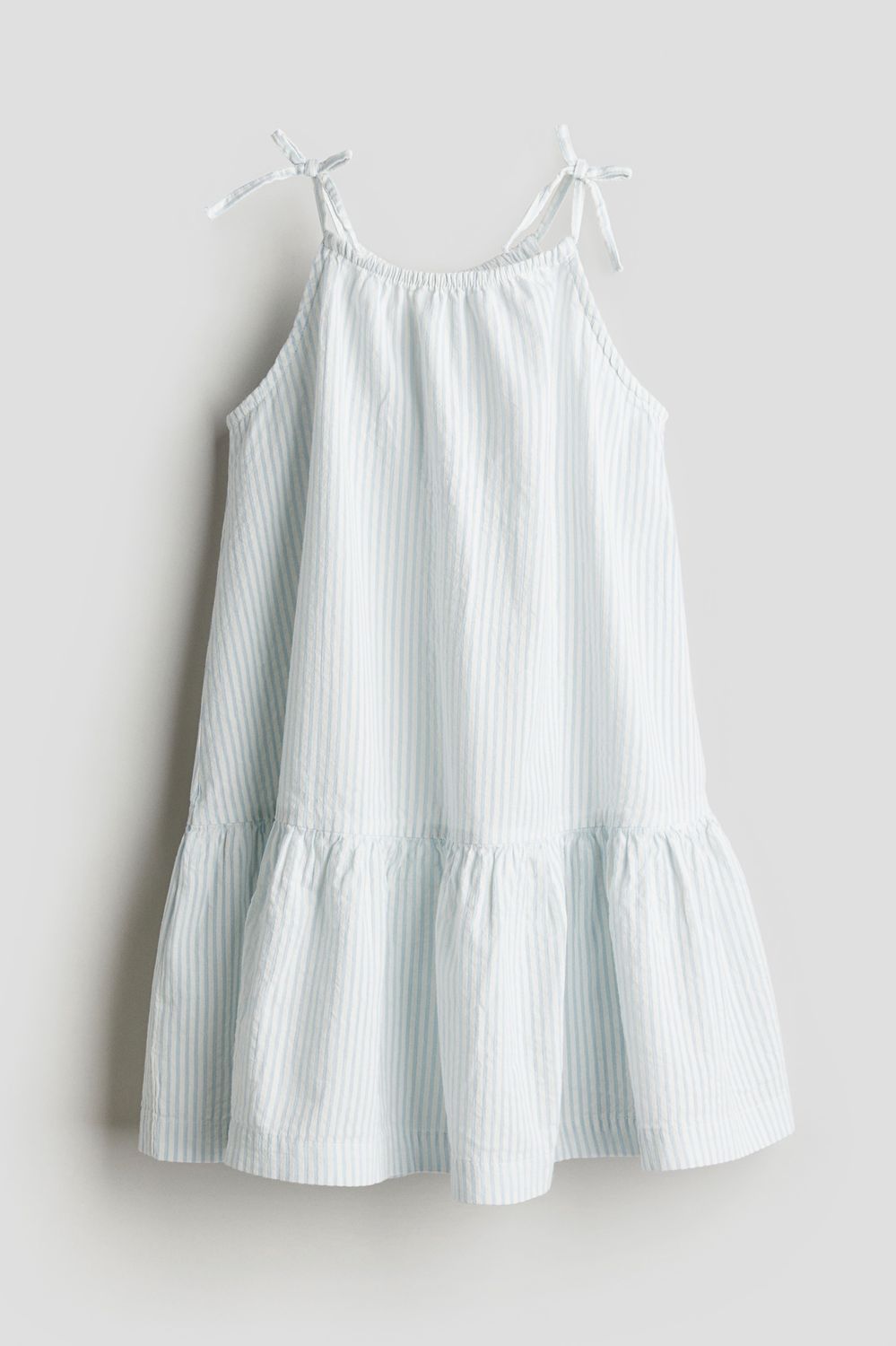 Sleeveless Dress - Light blue/striped