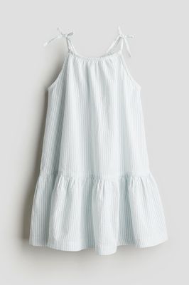 Sleeveless Dress - Light blue/striped