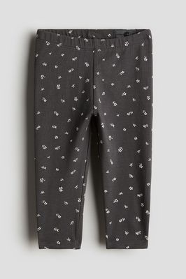 Cotton Leggings - dark grey/floral