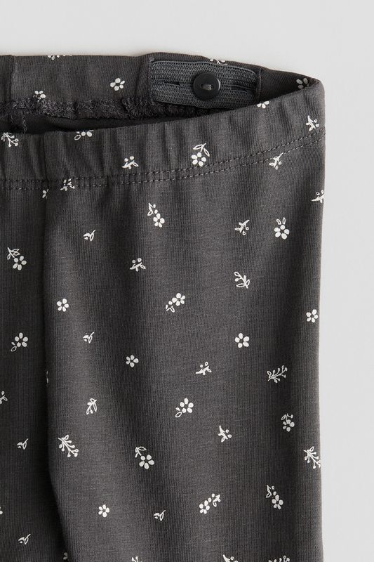 Cotton Leggings - dark grey/floral