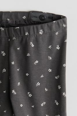 Cotton Leggings - dark grey/floral