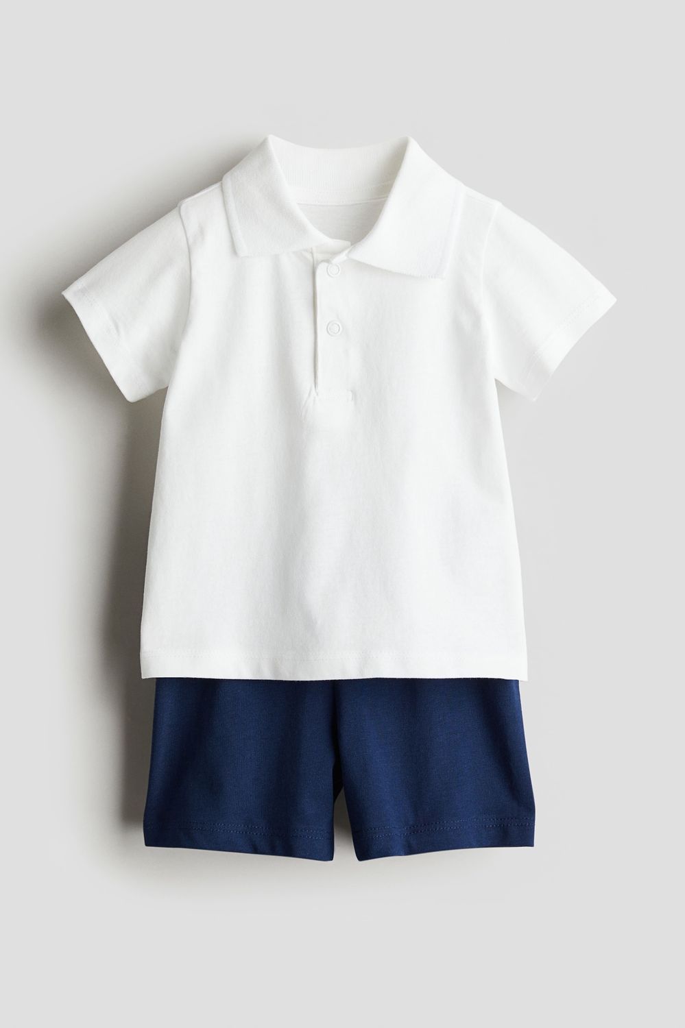 2-piece Cotton Jersey Set Blue/white