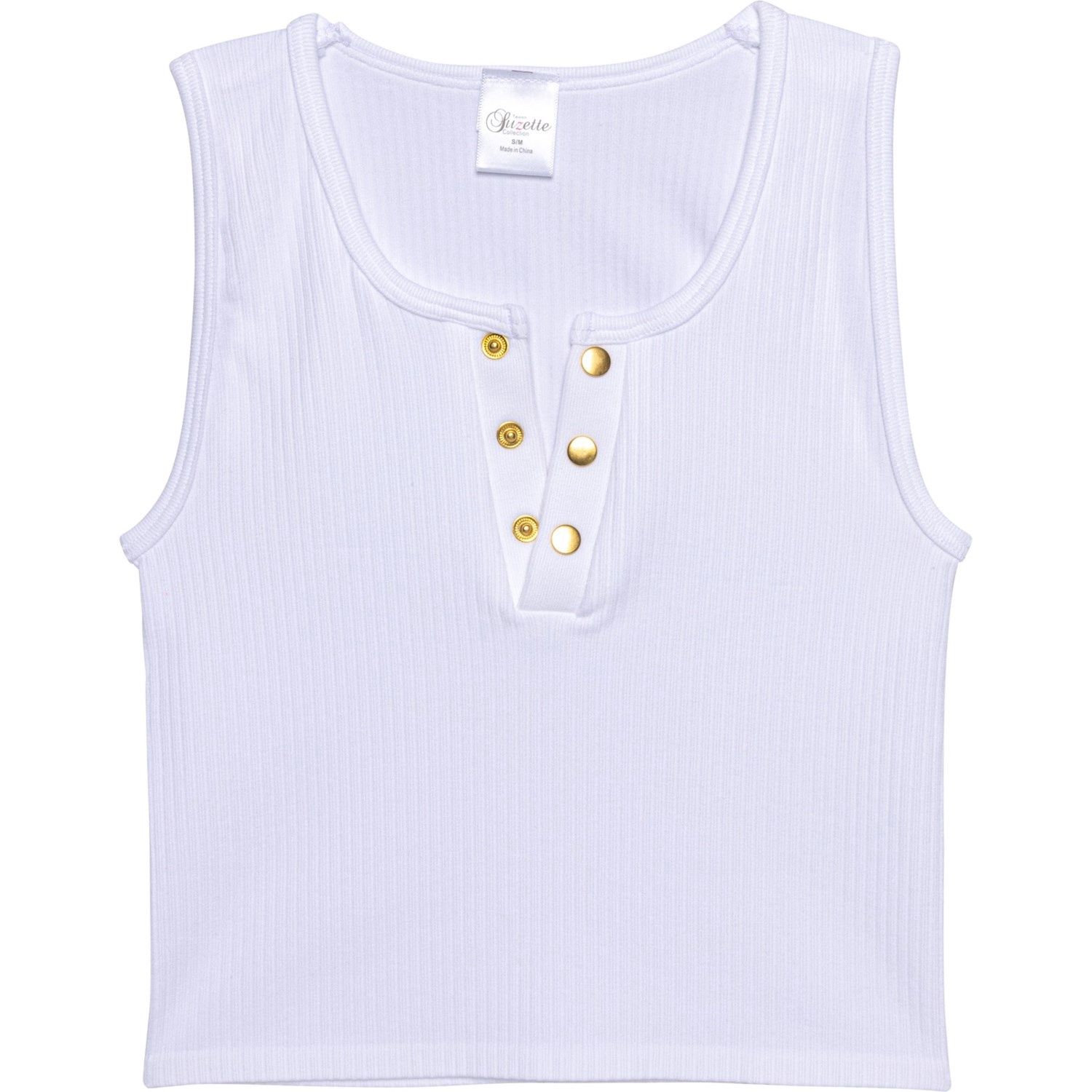 SUZETTE Big Girls Henley Tank Top