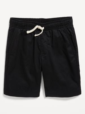 Knee Length Twill Jogger Shorts for Boys - Black
