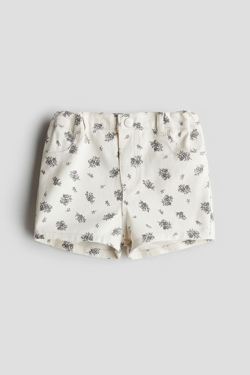 Denim Shorts- White floral