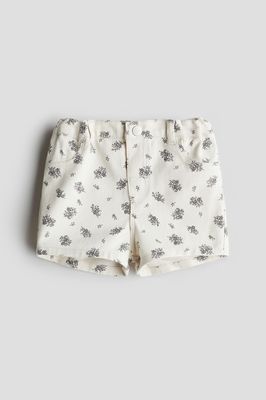 Denim Shorts- White floral