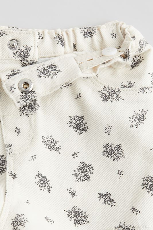 Denim Shorts- White floral