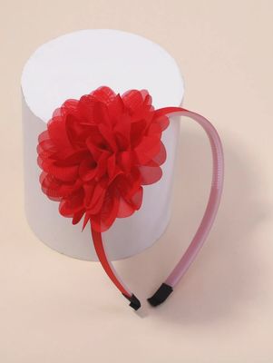 Toddler Girls Flower Decor Headband - Red