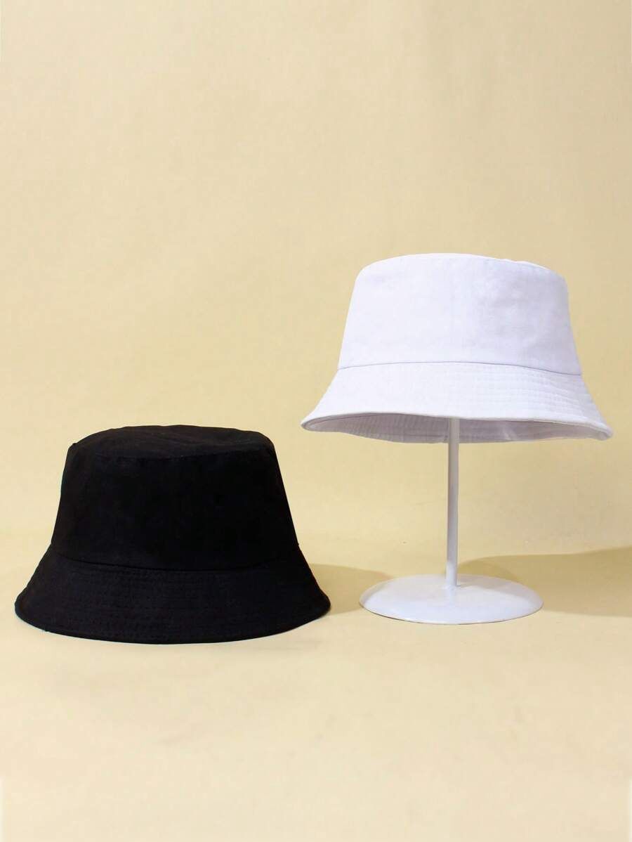 Kids Solid Color Sun Protection Bucket Hats