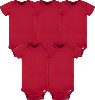 Gerber Baby Solid Onesies Bodysuits - Red