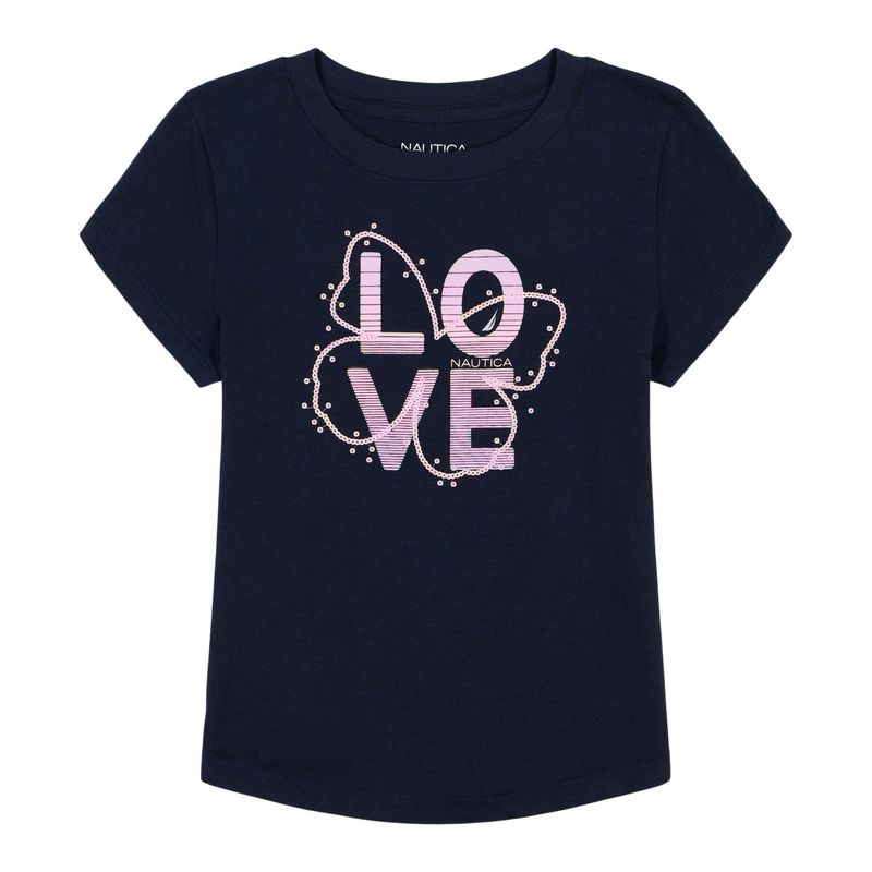 Girls' ombre love sequin t-shirt