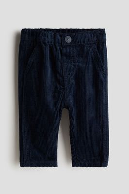 Cotton Corduroy Pants - Navy Blue, Size: 4-6M