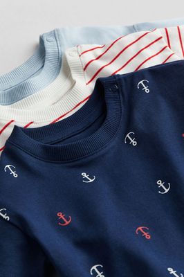 3-pack T-shirts - Dark Blue/Anchors