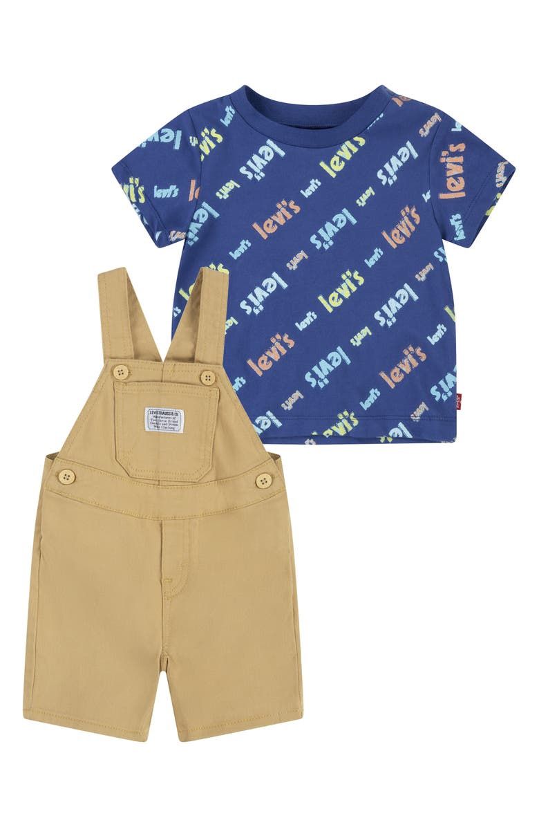 Levi&#39;s® Poster Logo T-Shirt &amp; Overalls Set (Baby), Size: 2T