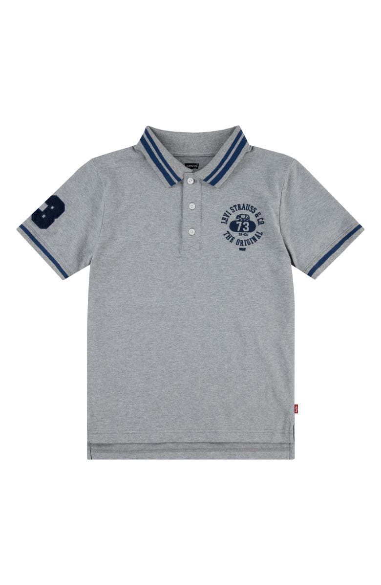 Levi&#39;s® Kids&#39; Tipped Cotton Polo (Big Kid), Color: GREY HEATHER, Size: S (8-10y)