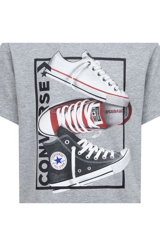 Converse Kids' Stacked Rectangle Shoes Graphic T-Shirt (Big Kid)