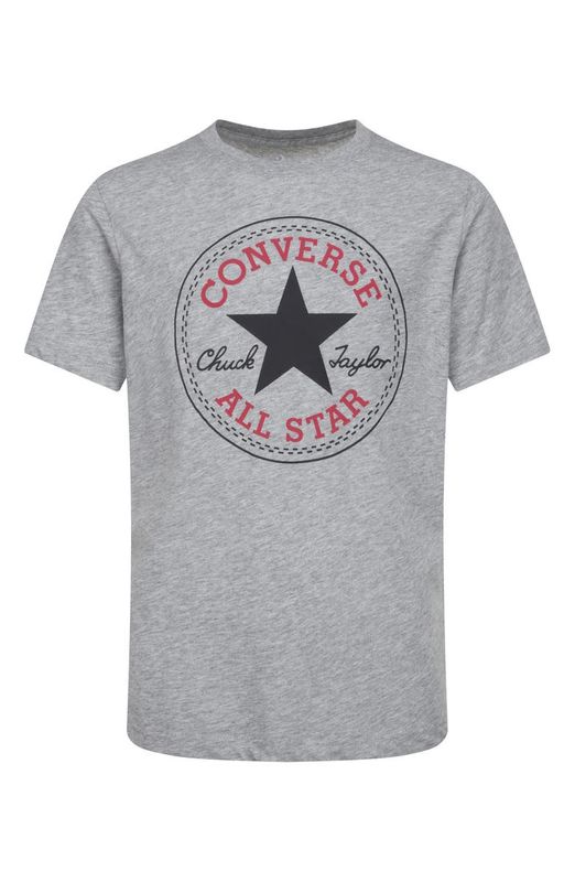 Converse Kids' Chuck Core Patch Graphic T-Shirt (Big Kid), Color: DARK GREY HEATHER, Size: S (8)